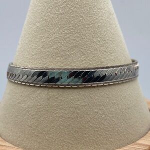 Milor Sterling Silver 925 Italian Herringbone Bracelet 7 1/2”L